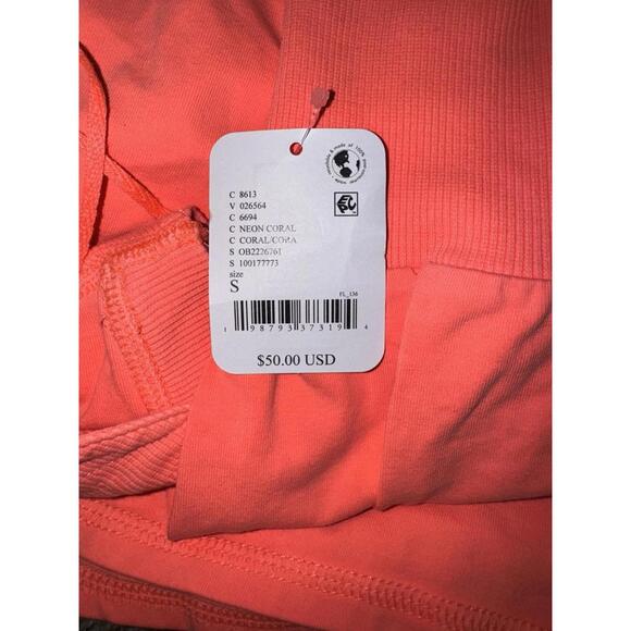 FREE  PEOPLE Play Nice Layer Pullover Women's Size S Neon Coral NEW - Picture 6 of 10